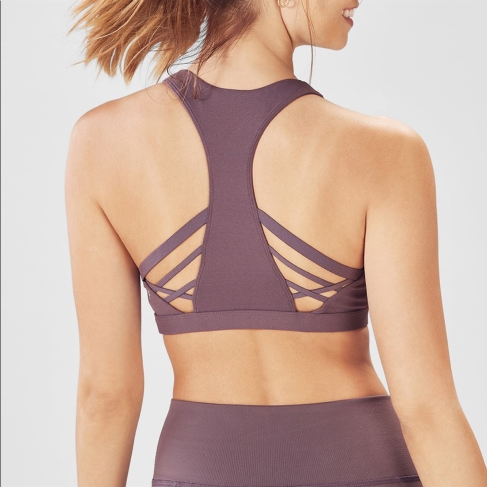 Fabletics Kessler Medium Impact Strappy Sports Bra Size Small “Shadow” color